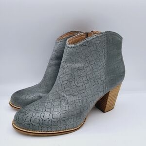 Fossil Leather Ankle Boots Blue-ish Teal